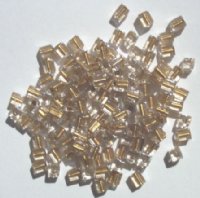 10 grams of 4x4mm Colorlined Metallic Gold Miyuki Cubes